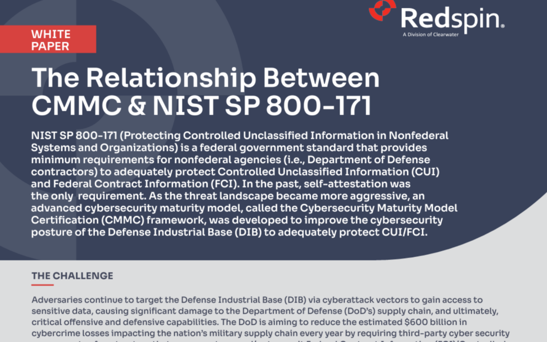 The Relationship Between CMMC & NIST SP 800-171