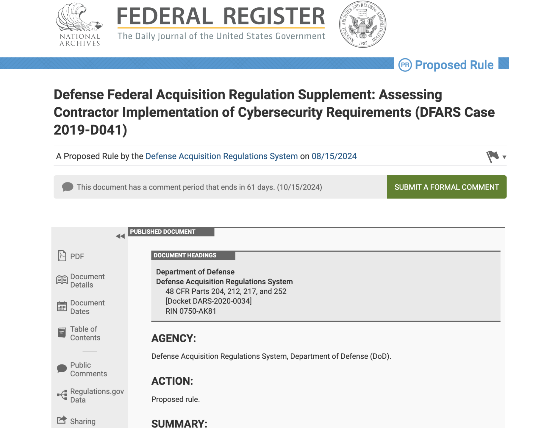 48 CFR CMMC Proposed Rule