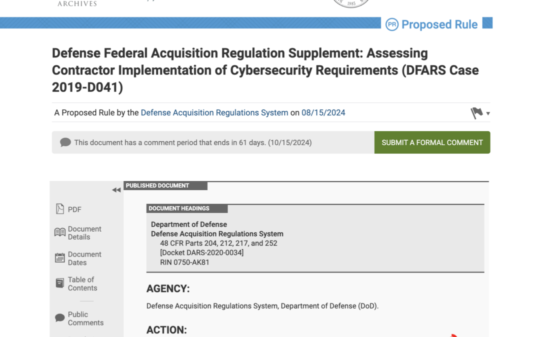 CMMC in Contracts: The 48 CFR Proposed Rule Has Published