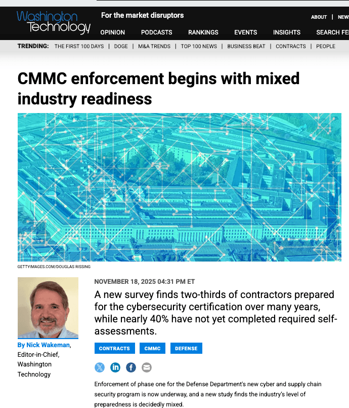 CMMC enforcement begins with mixed industry readiness