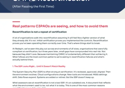 Why Organizations Fail CMMC Recertification