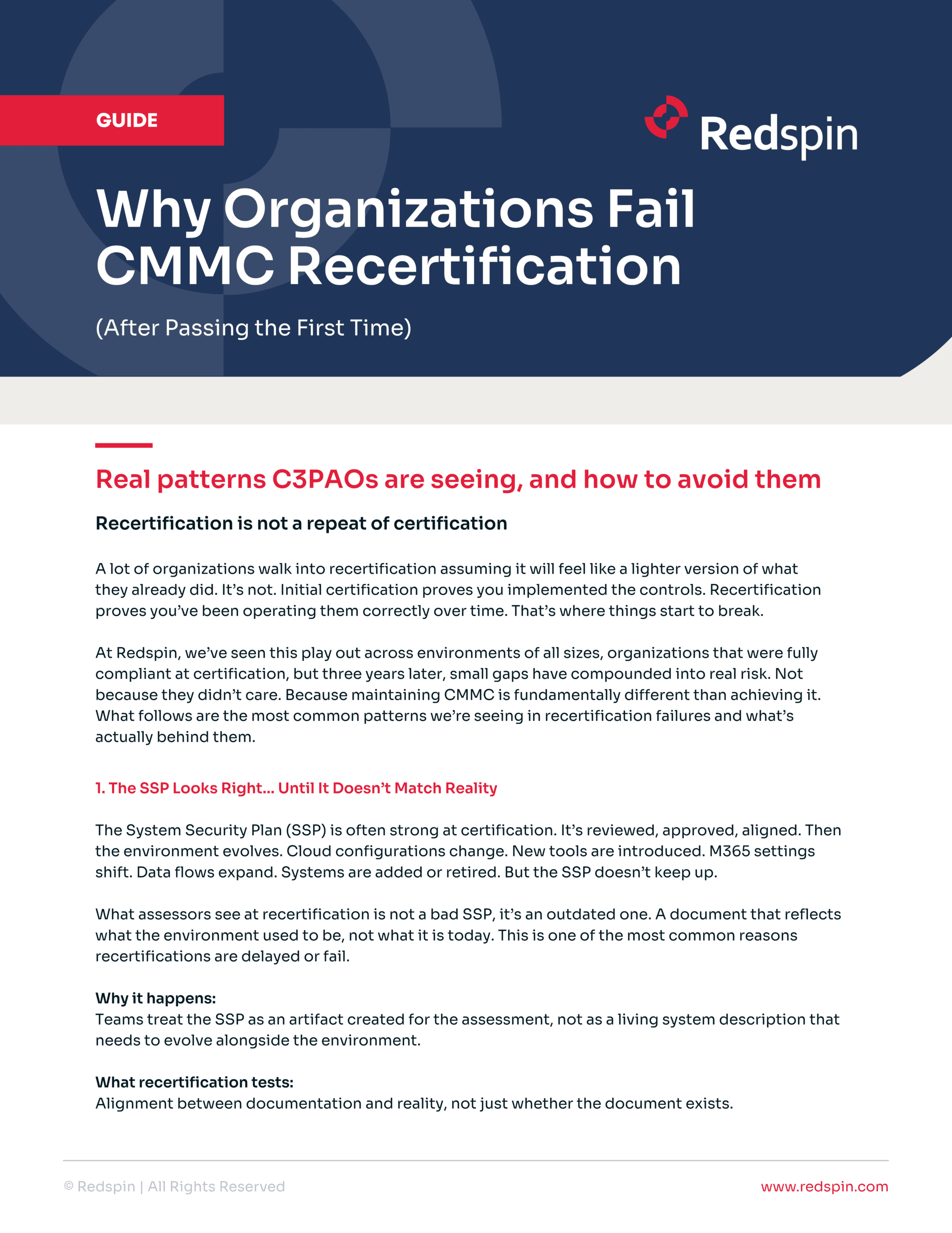 Why Organizations Fail CMMC Recertification